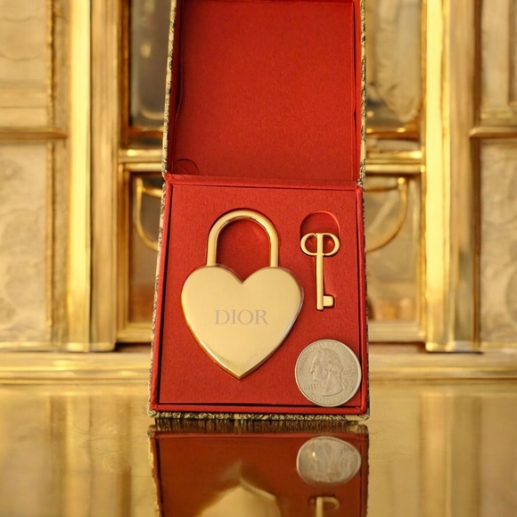 Christian Dior Map Print Canvas Lock And Key Set - Picture 4 of 4